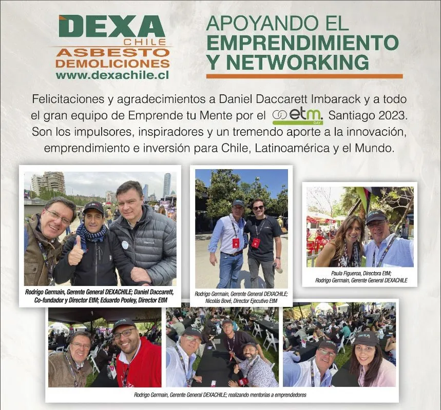 Saludo de DEXA Chile al equipo de Emprende Tu Mente, Santiago 2023